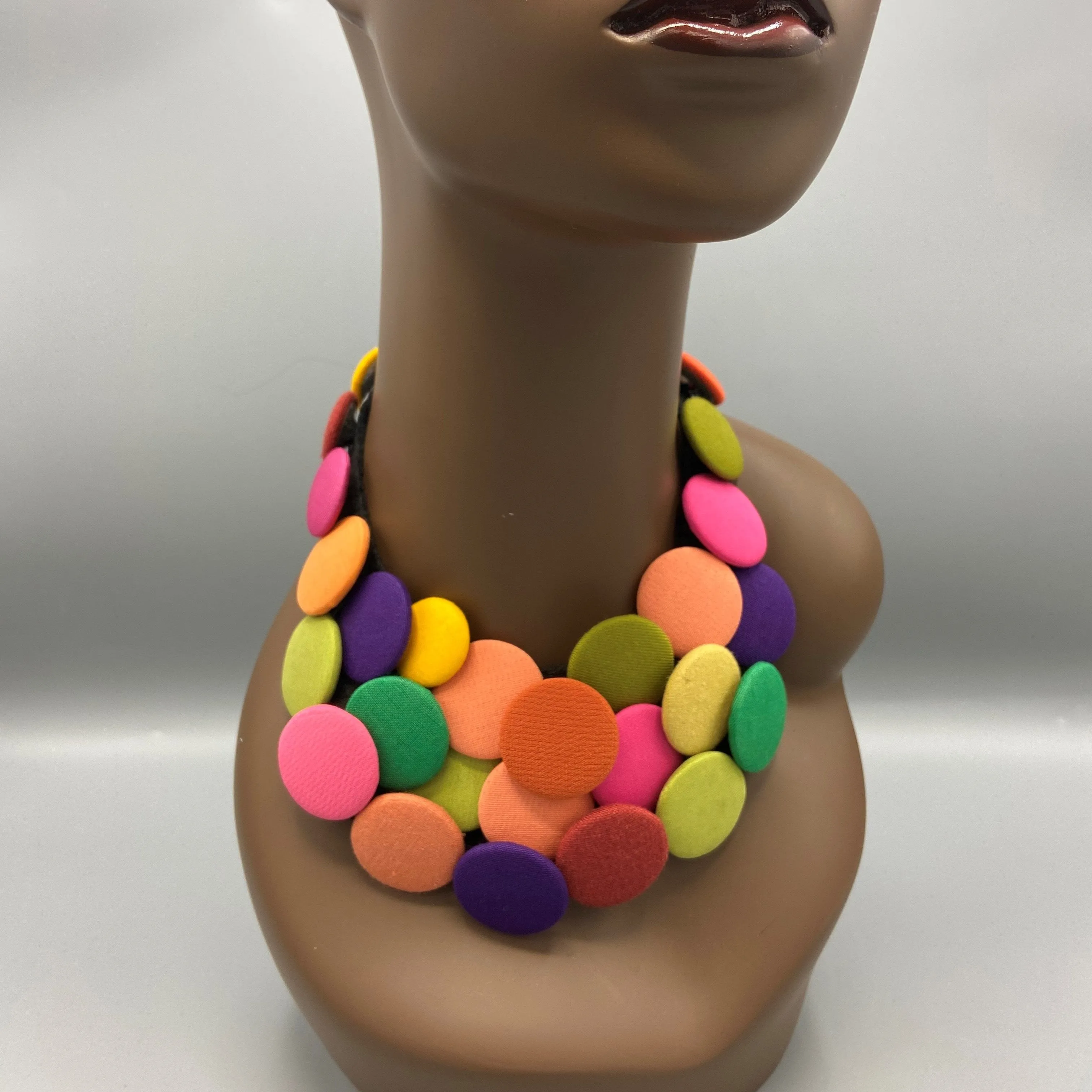 Duku 4-Tier Button Necklace