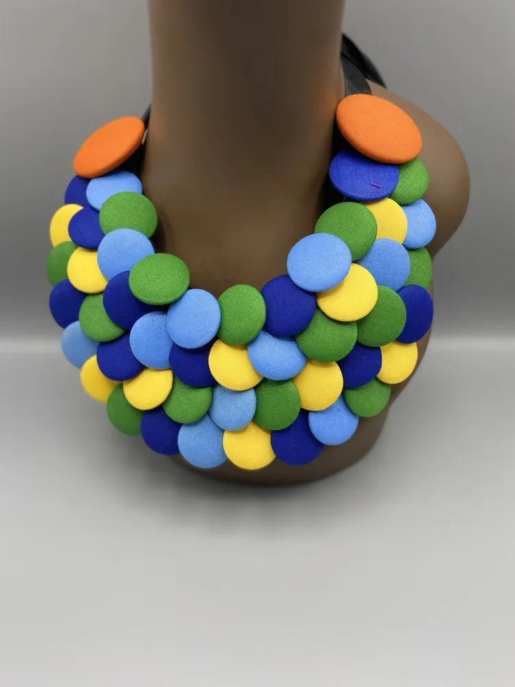Duku 4-Tier Button Necklace
