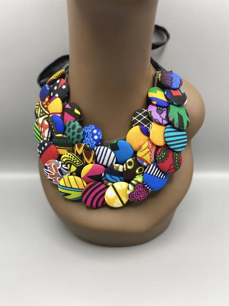 Duku 4-Tier Button Necklace