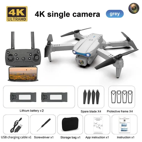 E99 K3 4K Camera Drone - Foldable Quadcopter with Dual Lens FPV