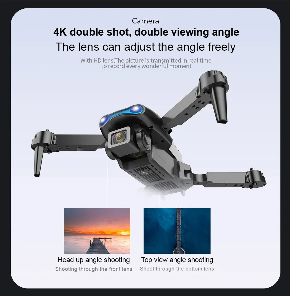 E99 K3 4K Camera Drone - Foldable Quadcopter with Dual Lens FPV