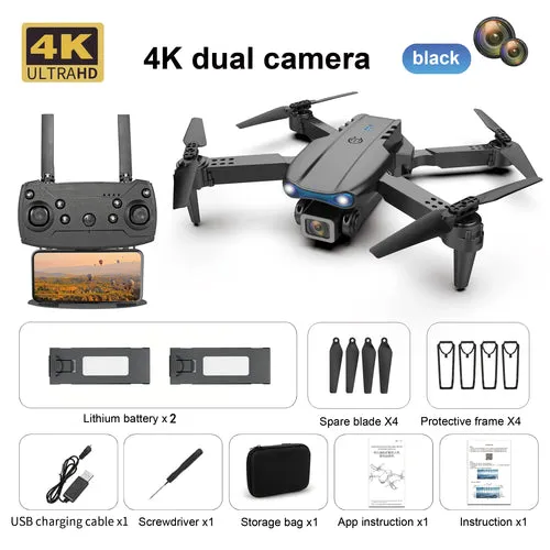 E99 K3 4K Camera Drone - Foldable Quadcopter with Dual Lens FPV