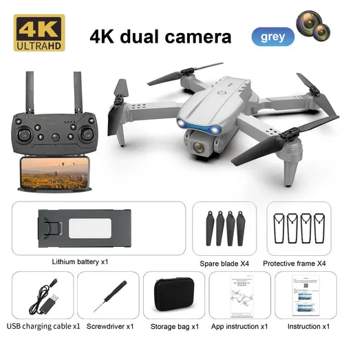 E99 K3 4K Camera Drone - Foldable Quadcopter with Dual Lens FPV