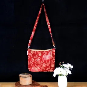 Eco-Conscious Kalamkari Fabric Red Horse Sling