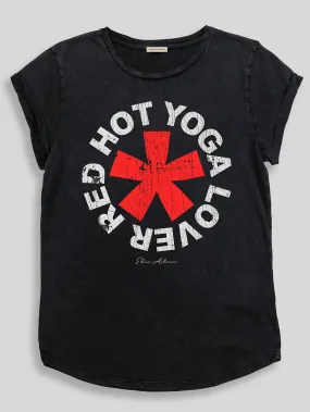 EDEN ASHRAM RED HOT YOGA LOVER TOUR TEE STONEWASH BLACK
