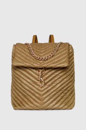 Edie Nylon Backpack Bag In Brown