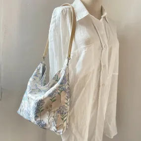 Elegant Gray Blue Dandelion Shoulder Bag