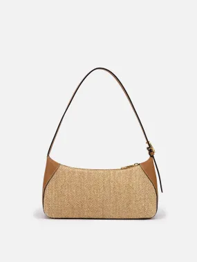 EP YAYING Spliced Straw Underarm Bag