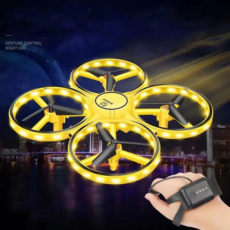 Gesture-Controlled Mini Drone with LED Lights - Fun Flying Experience!