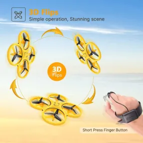 Gesture-Controlled Mini Drone with LED Lights - Fun Flying Experience!