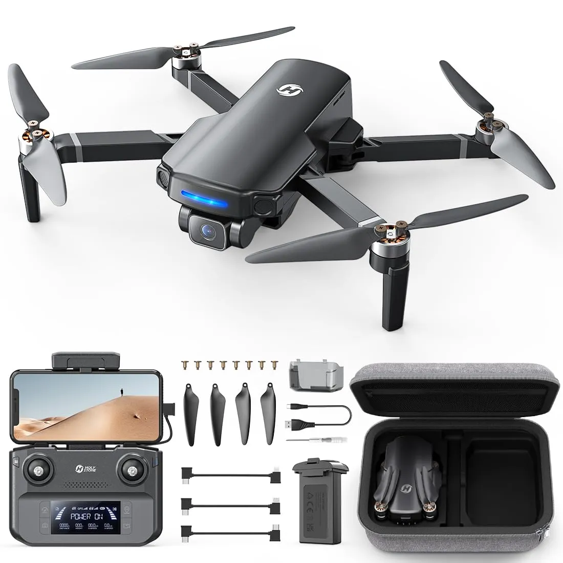 GPS Drone with 4K UHD Camera for Adults Beginner; HS360S 249g Foldable FPV RC Quadcopter