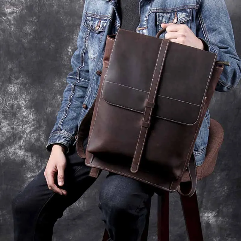 Handmade Classic Vintage Leather Backpack for Men