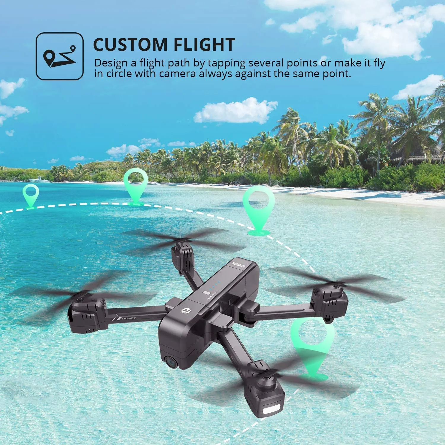Holy Stone HS270 GPS 2.7K Foldable Drone with FHD FPV Camera Live RC Quadcopter