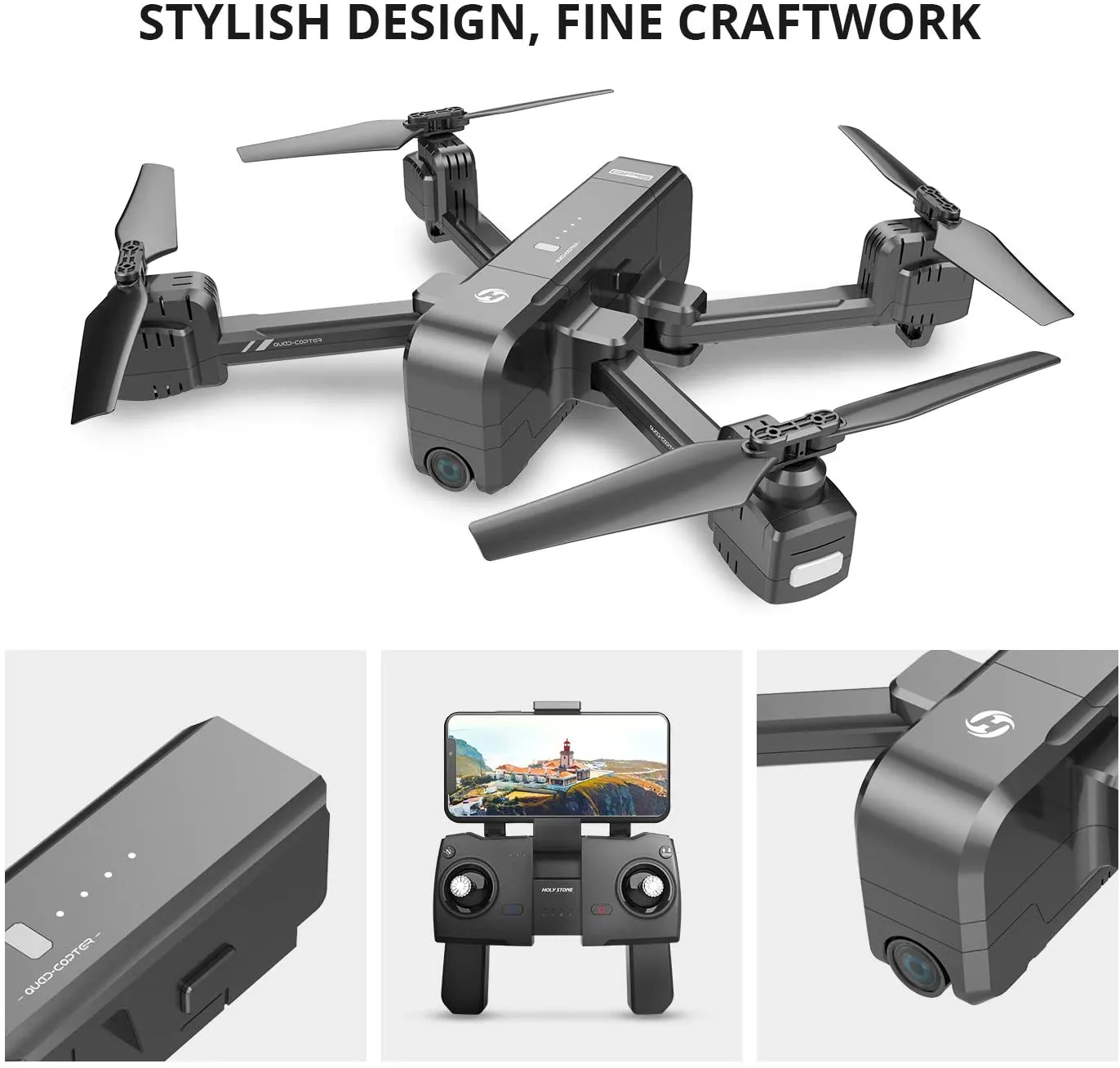 Holy Stone HS270 GPS 2.7K Foldable Drone with FHD FPV Camera Live RC Quadcopter