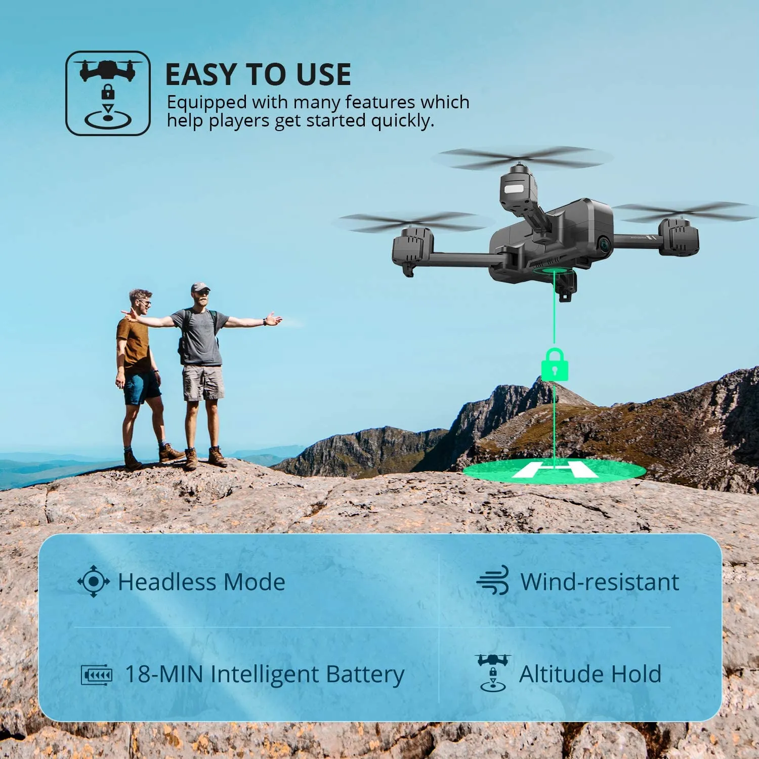 Holy Stone HS270 GPS 2.7K Foldable Drone with FHD FPV Camera Live RC Quadcopter