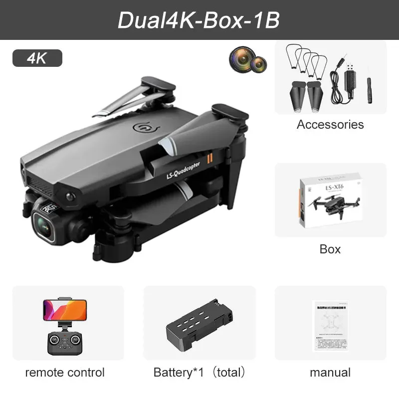 JINHENG XT6 Portable 4K Mini Drone - Perfect Gift for Young Flyers
