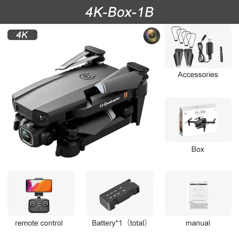 JINHENG XT6 Portable 4K Mini Drone - Perfect Gift for Young Flyers