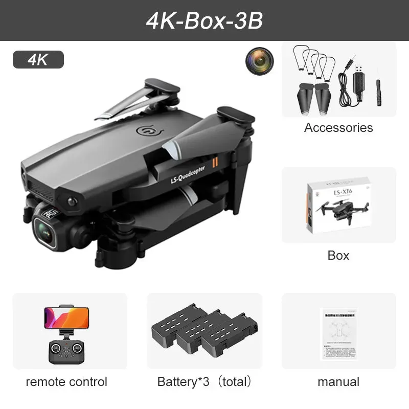 JINHENG XT6 Portable 4K Mini Drone - Perfect Gift for Young Flyers