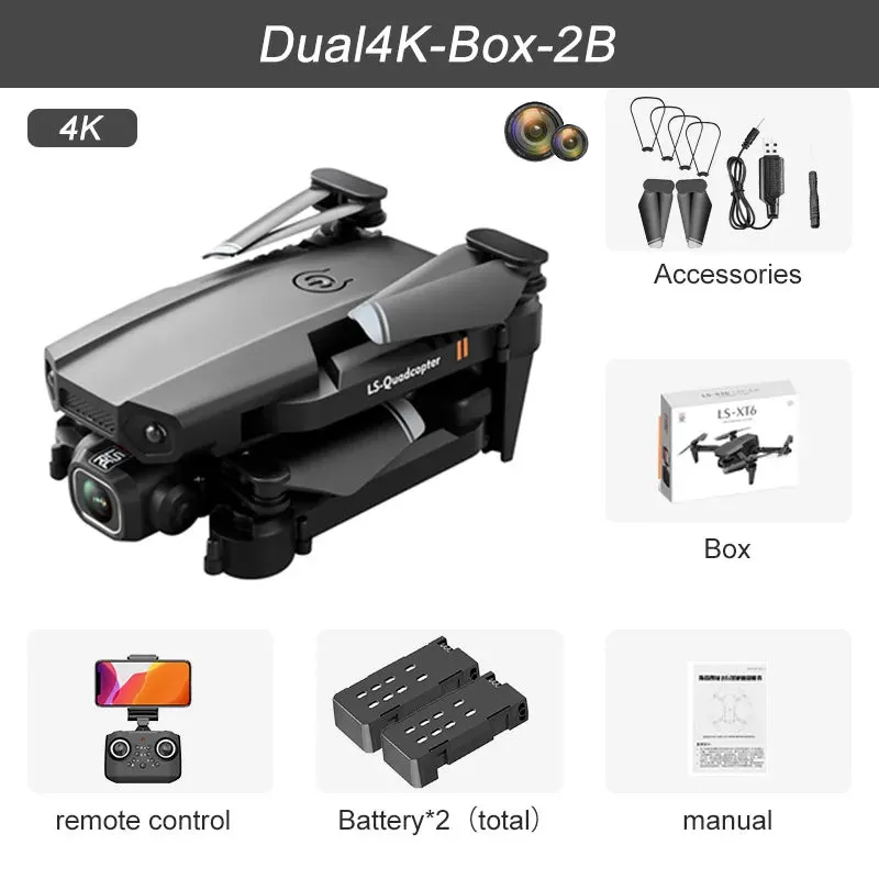 JINHENG XT6 Portable 4K Mini Drone - Perfect Gift for Young Flyers