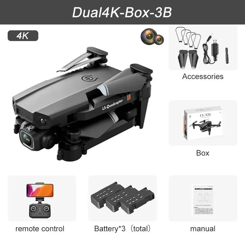JINHENG XT6 Portable 4K Mini Drone - Perfect Gift for Young Flyers