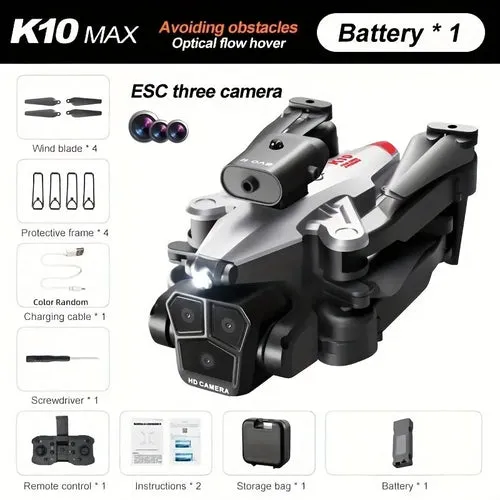 K10 Max HD Drone with Triple Cameras & Advanced Flight Features
