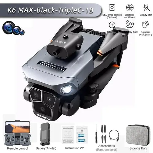 K6Max Mini Drone with Triple Cameras and Optical Flow for Stunning Shots