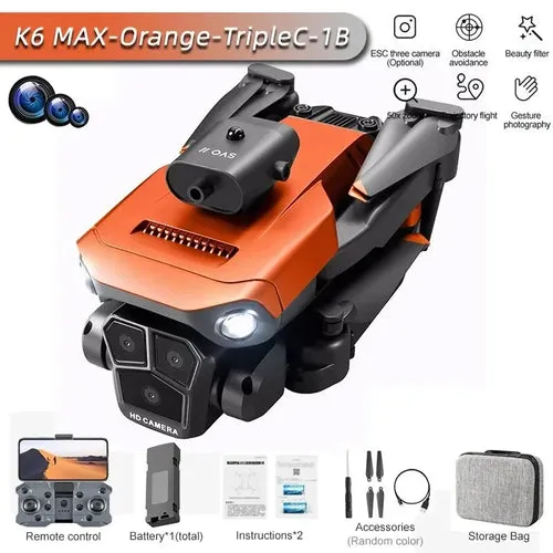 K6Max Mini Drone with Triple Cameras and Optical Flow for Stunning Shots