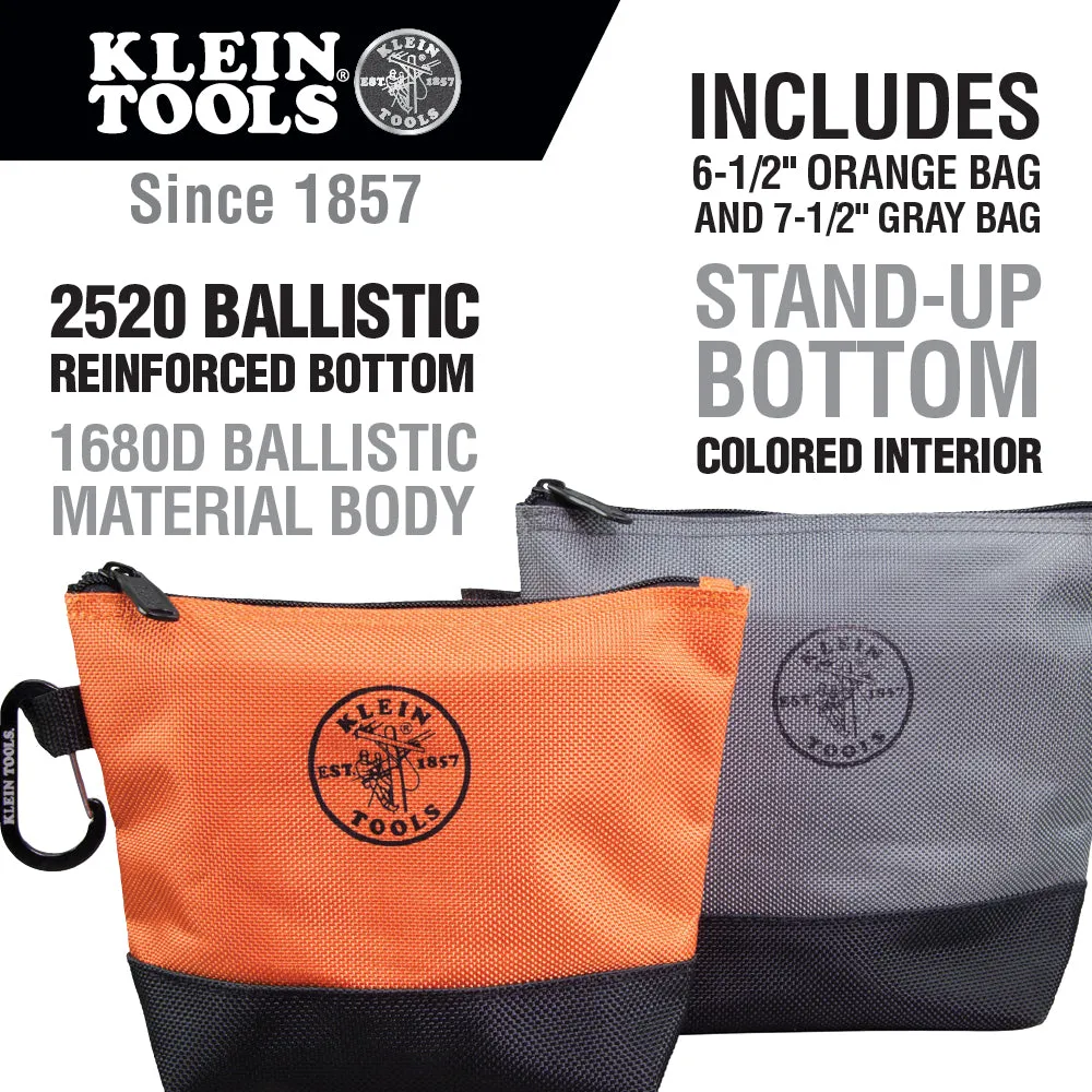 Klein 55470 Stand-Up Zipper Bags, 2 Pk