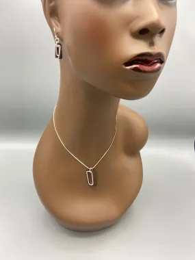 Kuma Wood Silver Necklace and Earring Set
