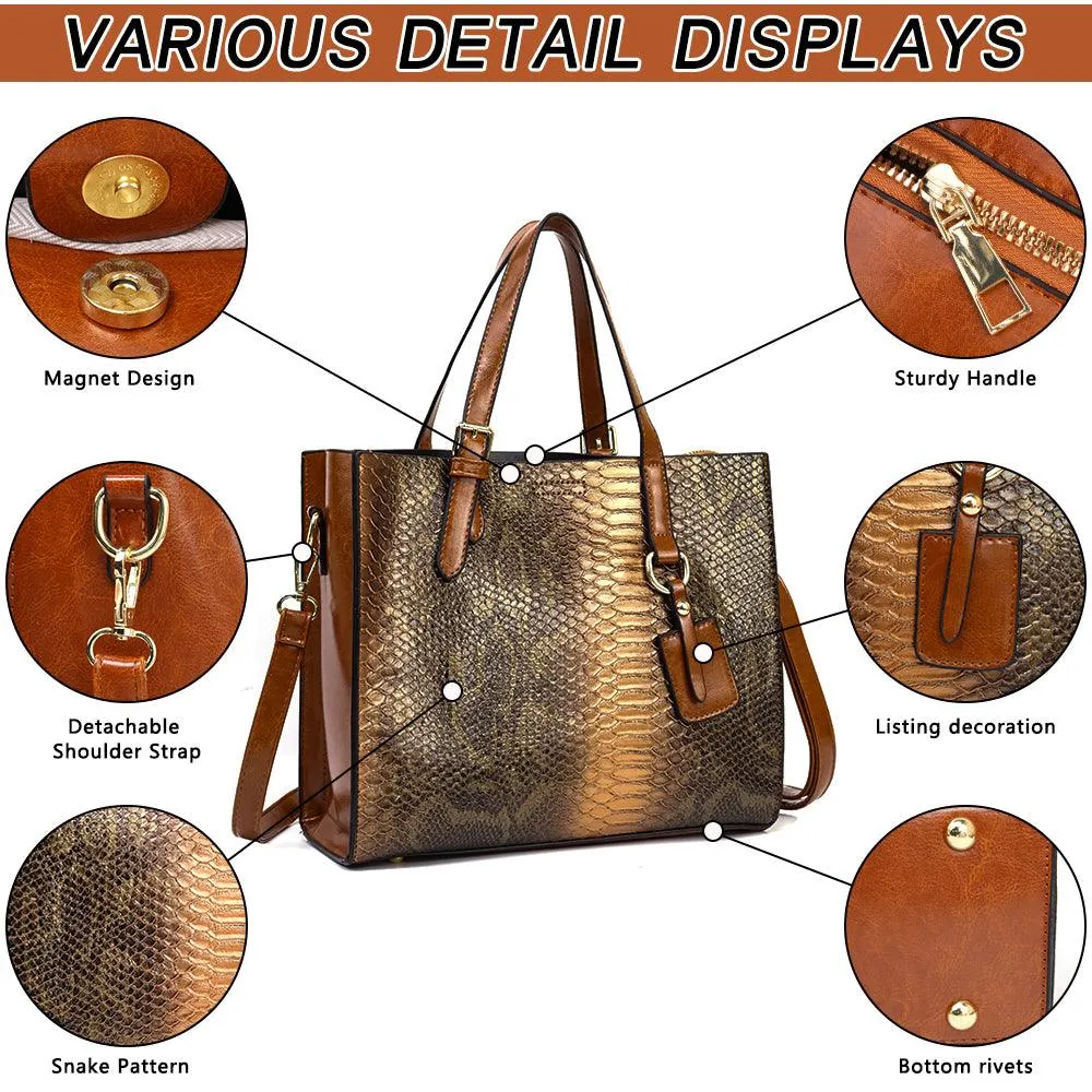 Ladies Elegant Snake Skin Handbag TZBG0717