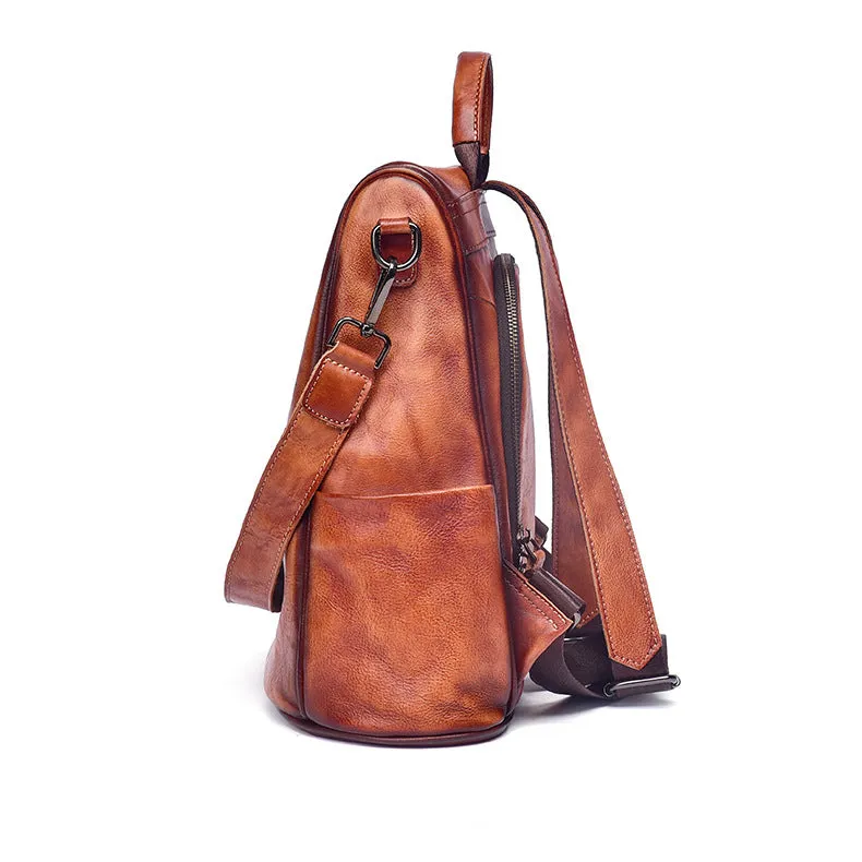 Leather Backpack for women Laptop Bag Large Capacity School Business Travel Daypack