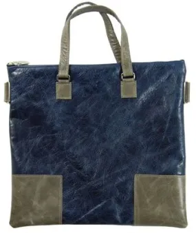 Leather Bag With Square Patches on the Corners 520G-NV