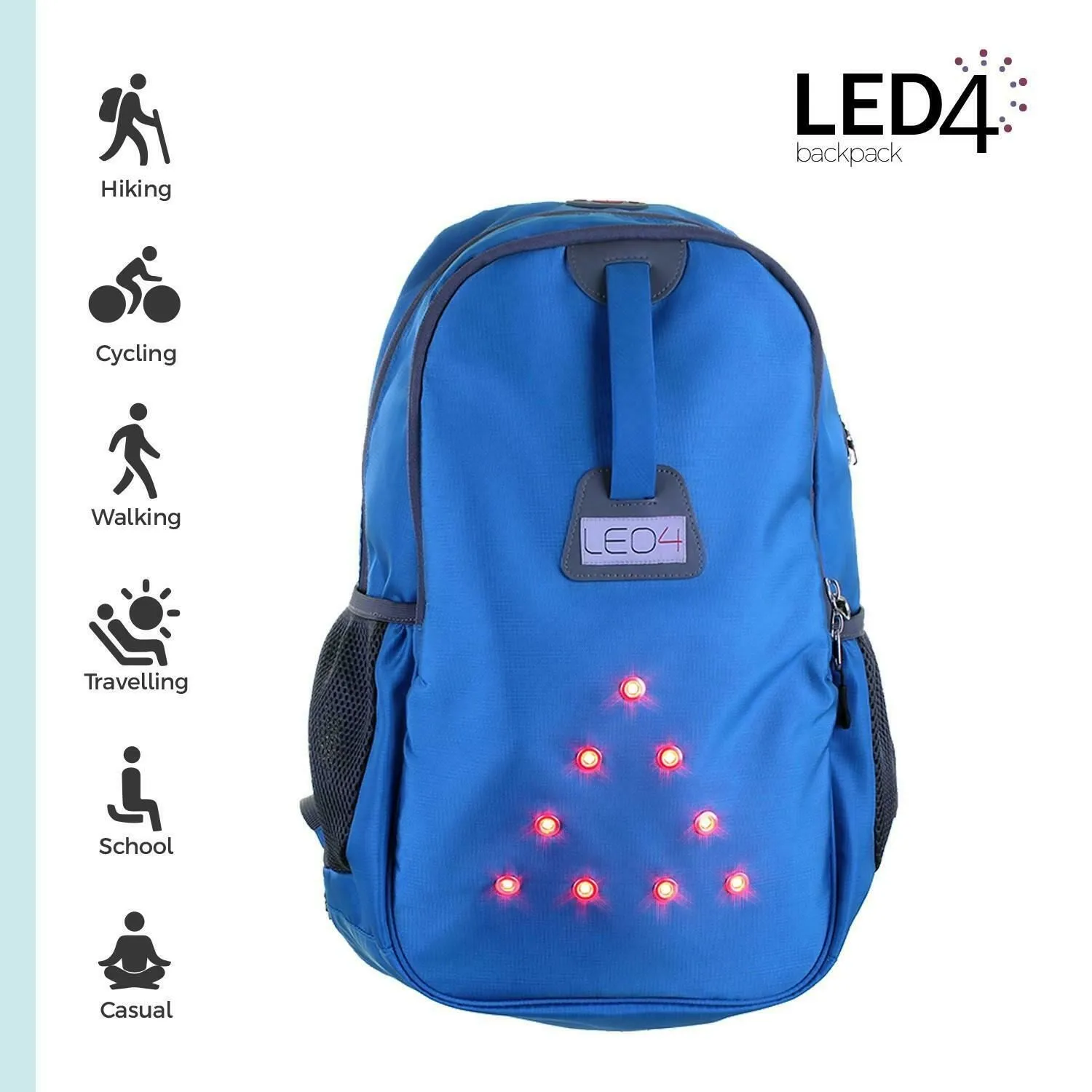 LED4 Outdoor Backpack Light Up LED-For Cycling, Hiking, Camping, Travelling