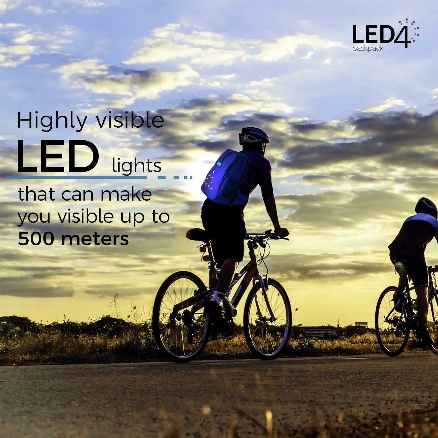 LED4 Outdoor Backpack Light Up LED-For Cycling, Hiking, Camping, Travelling