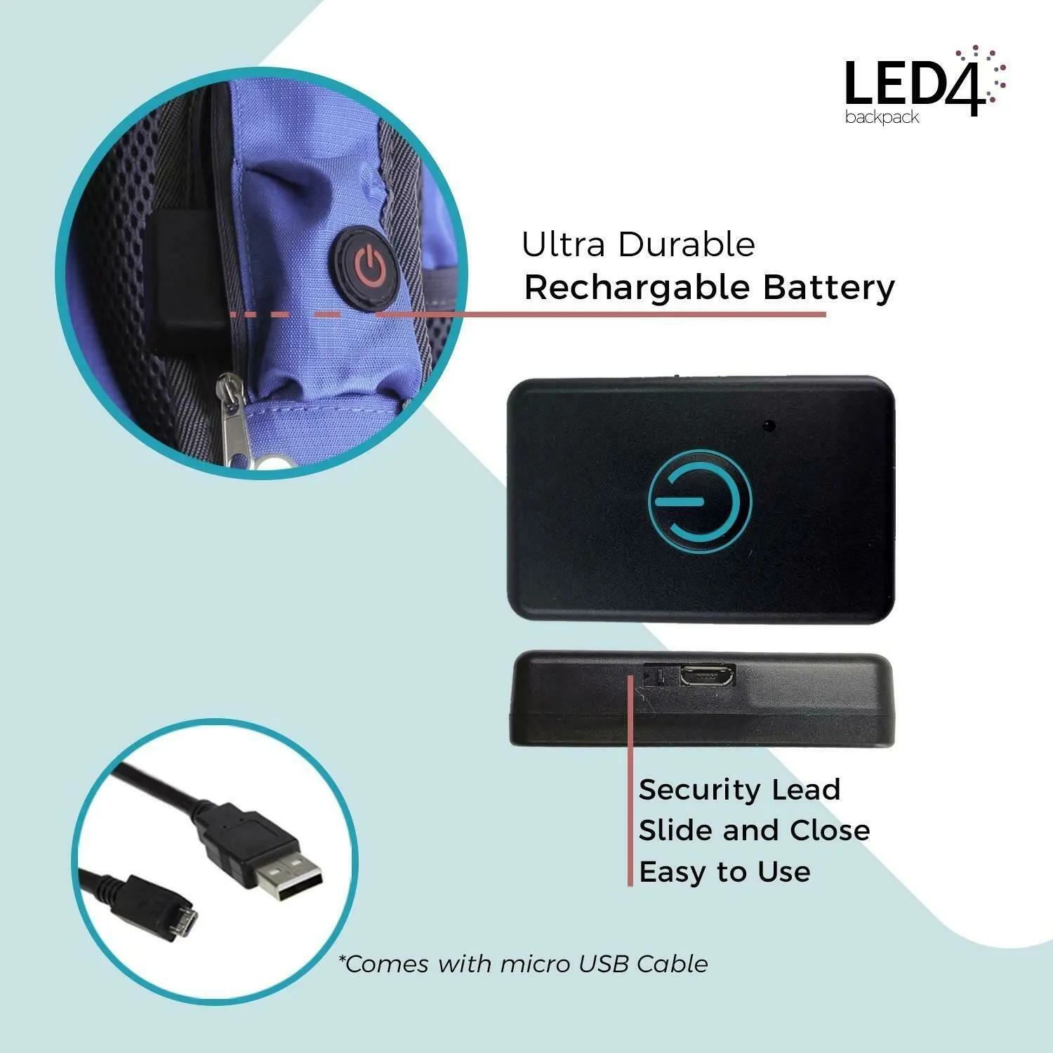 LED4 Outdoor Backpack Light Up LED-For Cycling, Hiking, Camping, Travelling