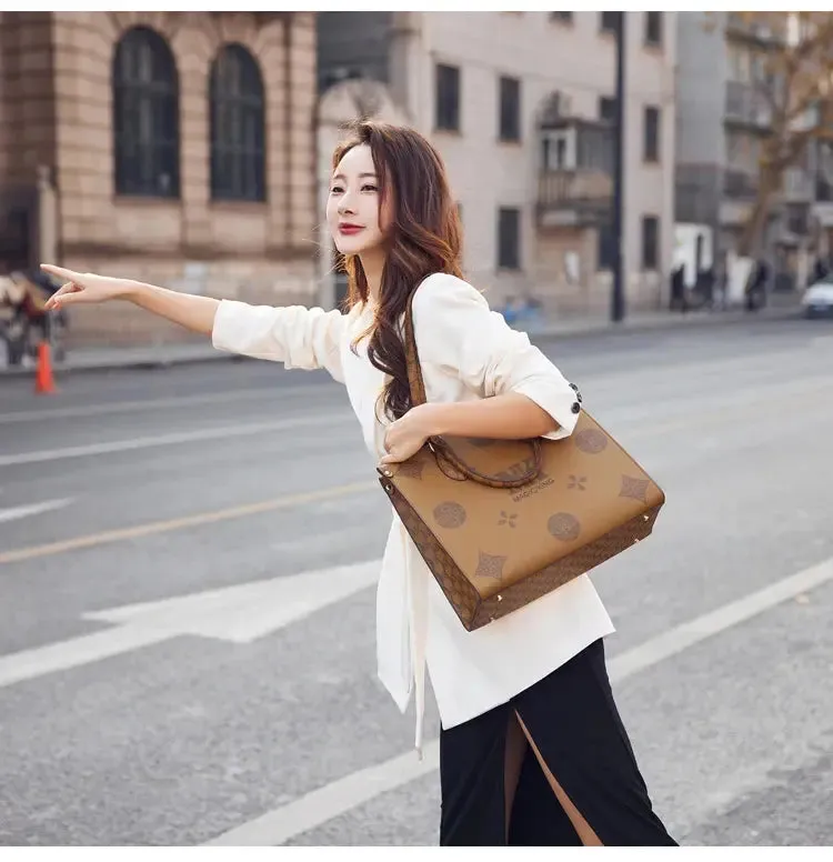 MAGIC KING authentic leather women's bag 2023 new autumn large capacity senior sense commuter hand bill of lading shoulder bag