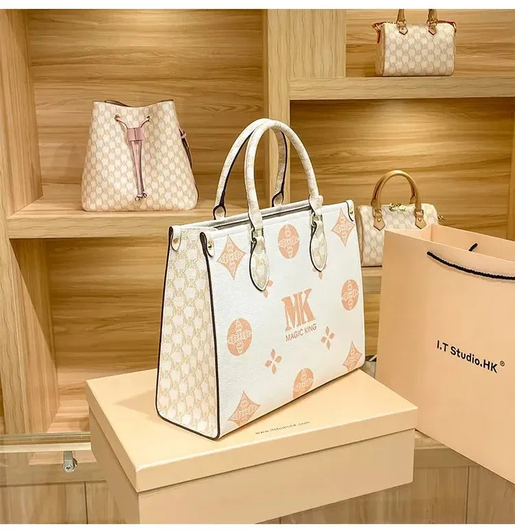 MAGIC KING authentic leather women's bag 2023 new autumn large capacity senior sense commuter hand bill of lading shoulder bag