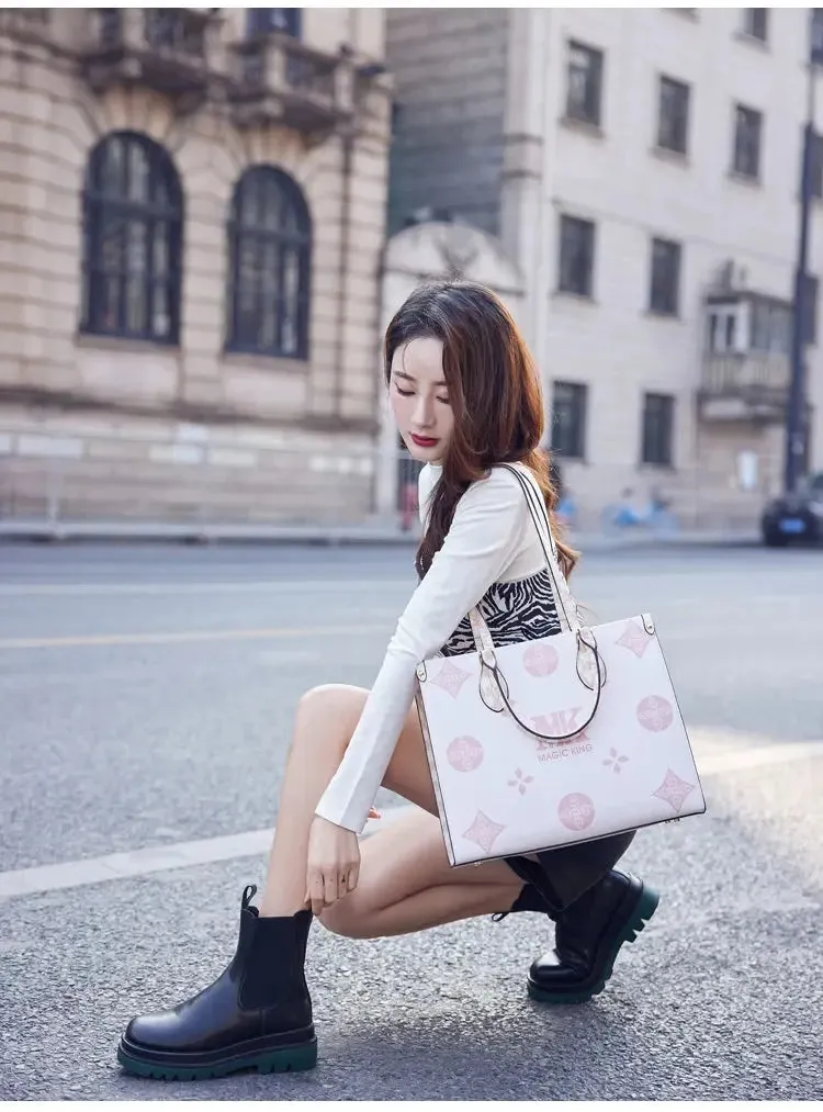 MAGIC KING authentic leather women's bag 2023 new autumn large capacity senior sense commuter hand bill of lading shoulder bag