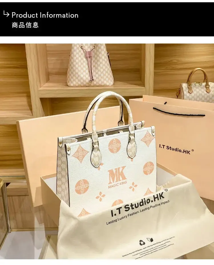 MAGIC KING authentic leather women's bag 2023 new autumn large capacity senior sense commuter hand bill of lading shoulder bag