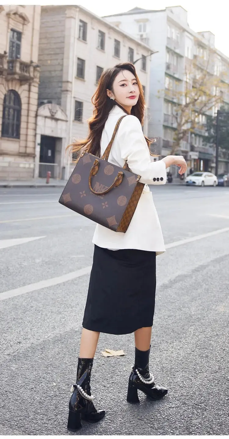 MAGIC KING authentic leather women's bag 2023 new autumn large capacity senior sense commuter hand bill of lading shoulder bag