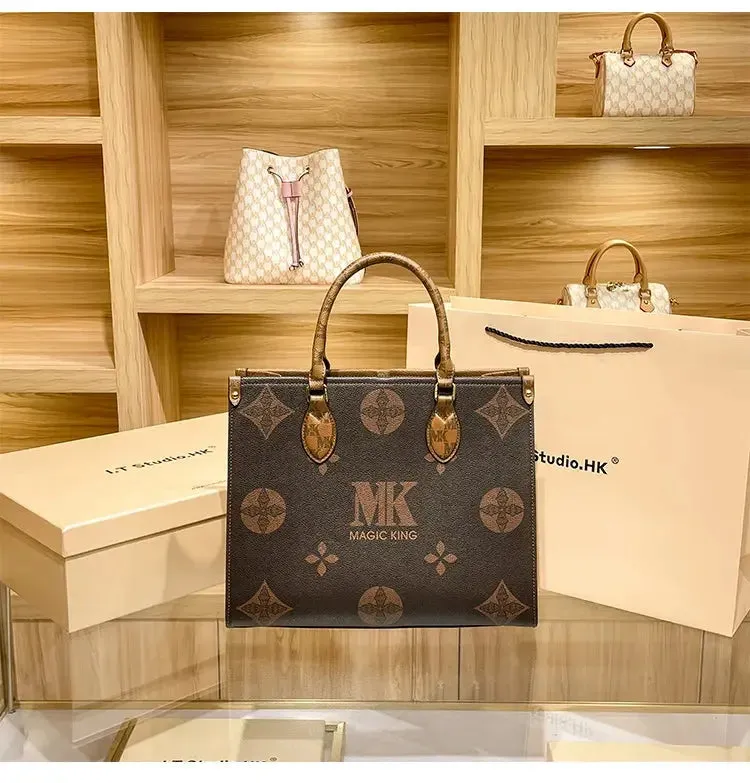MAGIC KING authentic leather women's bag 2023 new autumn large capacity senior sense commuter hand bill of lading shoulder bag