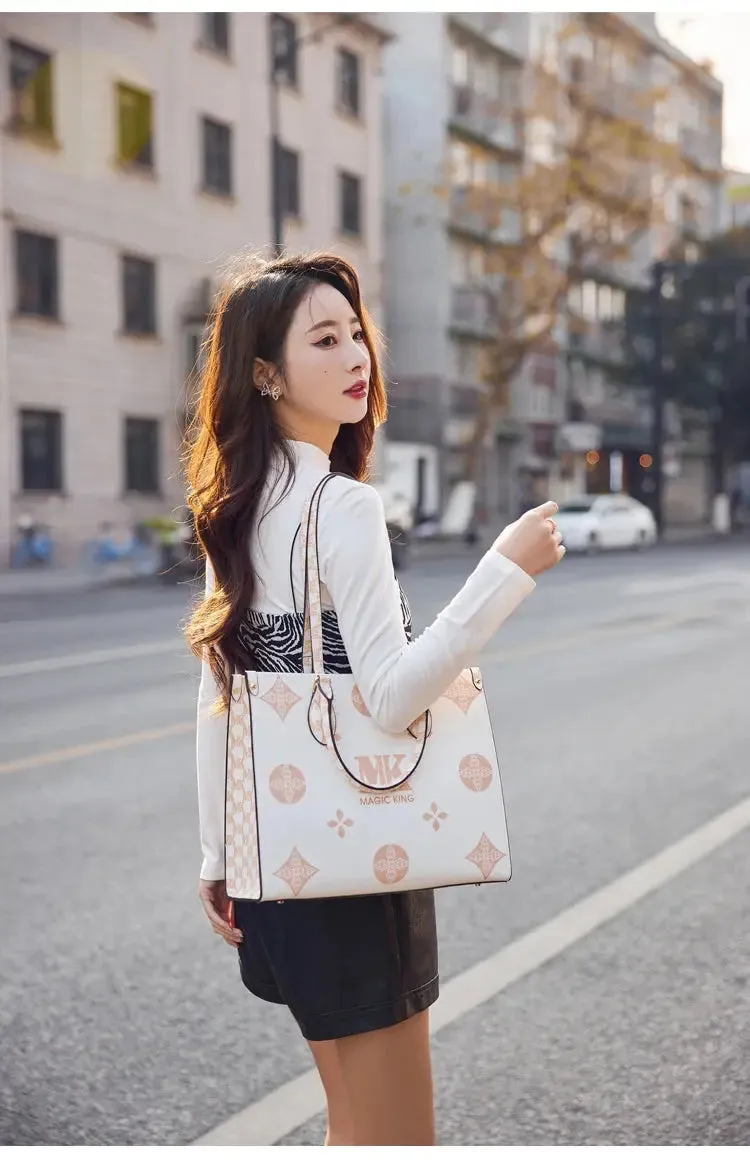 MAGIC KING authentic leather women's bag 2023 new autumn large capacity senior sense commuter hand bill of lading shoulder bag