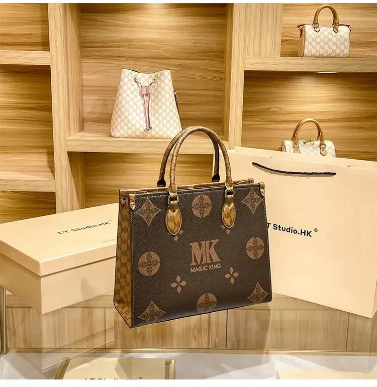 MAGIC KING authentic leather women's bag 2023 new autumn large capacity senior sense commuter hand bill of lading shoulder bag