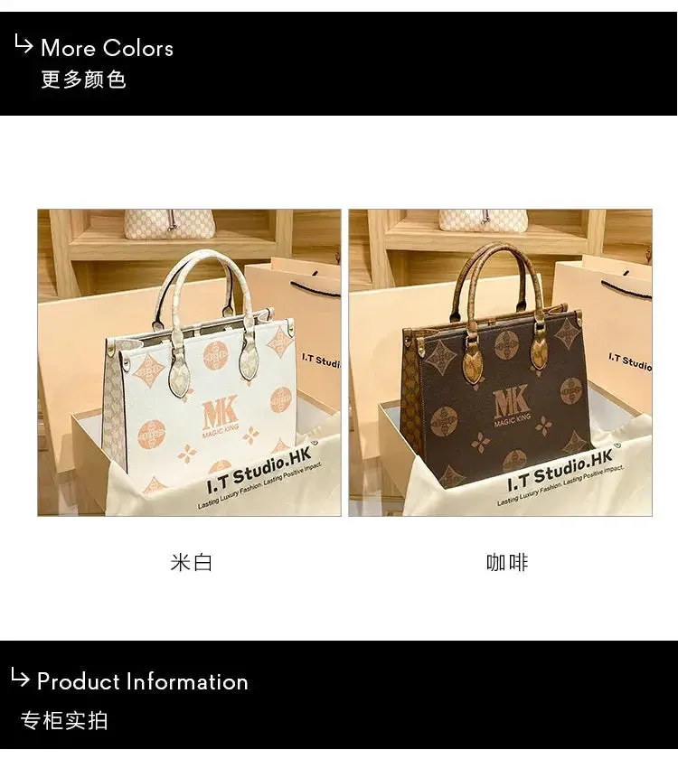 MAGIC KING authentic leather women's bag 2023 new autumn large capacity senior sense commuter hand bill of lading shoulder bag