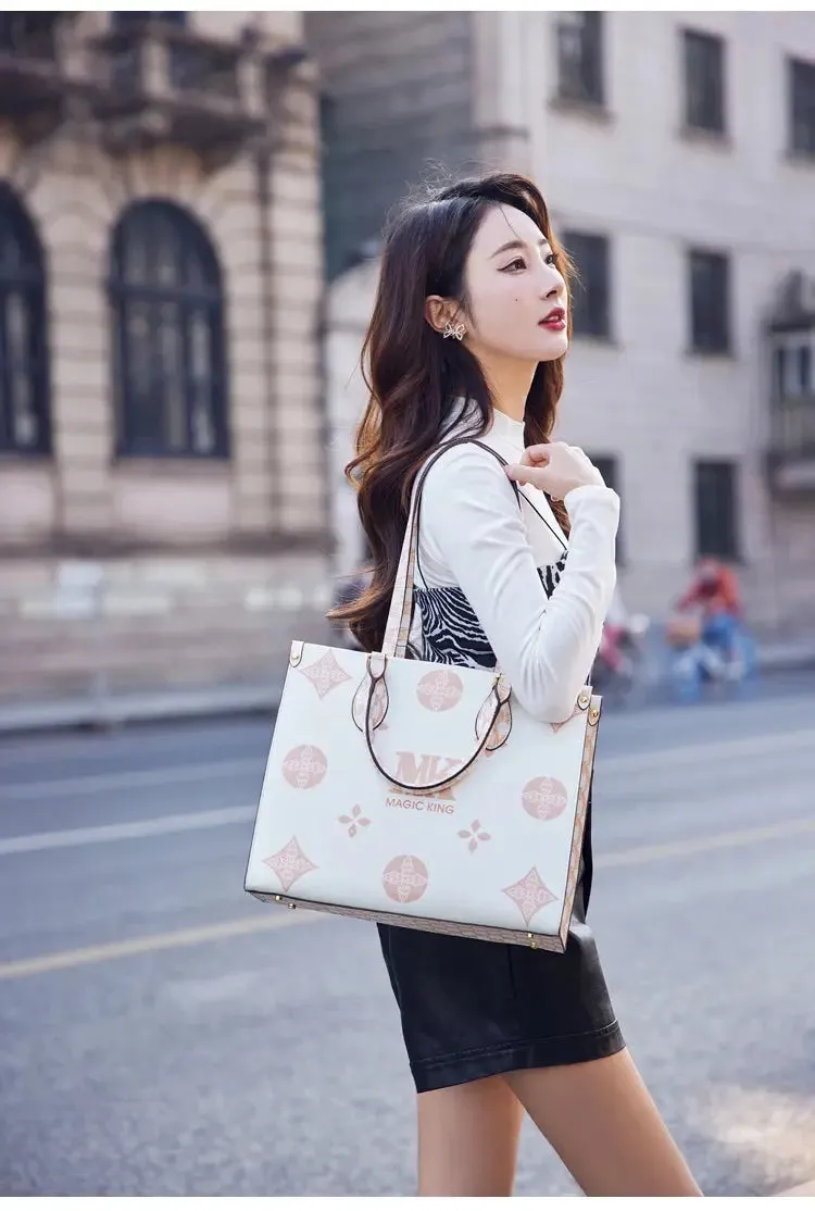 MAGIC KING authentic leather women's bag 2023 new autumn large capacity senior sense commuter hand bill of lading shoulder bag