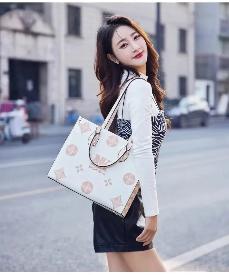 MAGIC KING authentic leather women's bag 2023 new autumn large capacity senior sense commuter hand bill of lading shoulder bag