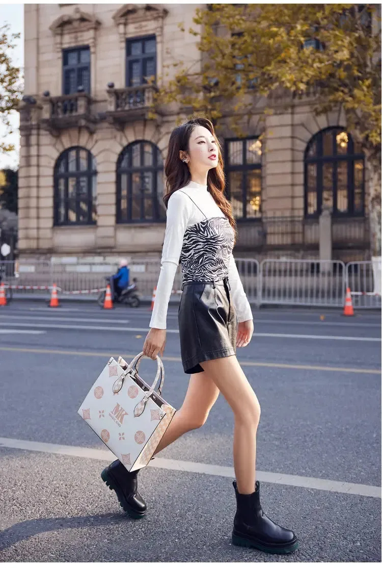 MAGIC KING authentic leather women's bag 2023 new autumn large capacity senior sense commuter hand bill of lading shoulder bag