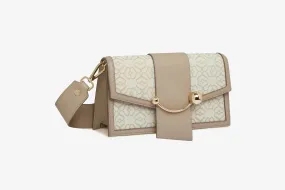 Mini Crescent - Monogram Jacquard/Leather Oat/Mushroom