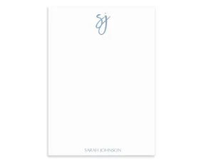 Modern Script Monogrammed Notepad, Personalized Notepad