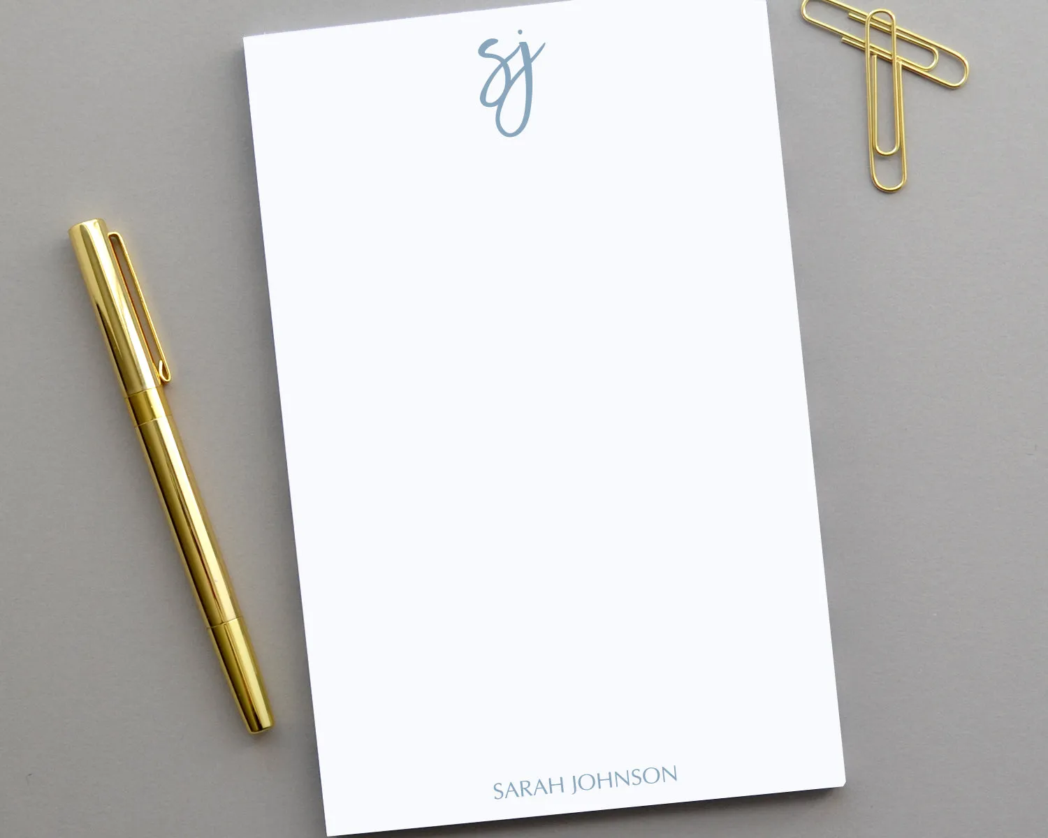 Modern Script Monogrammed Notepad, Personalized Notepad